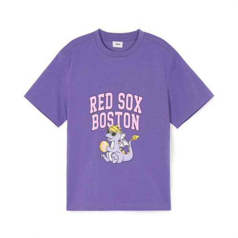 MLB Dragon T Shirt Tops Purple | Australia_MLB38883