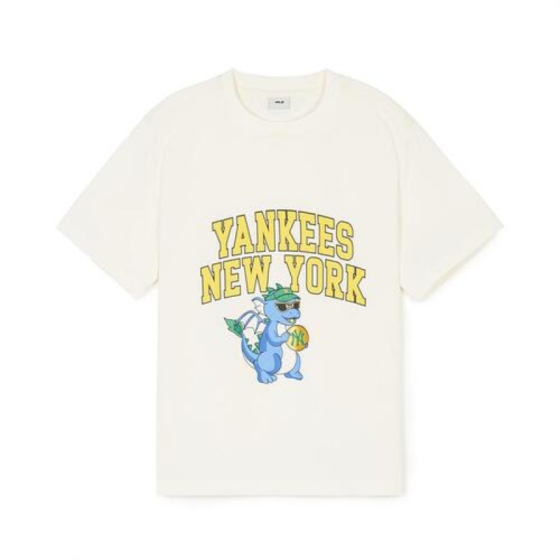 MLB Dragon T Shirt Tops White | Australia_MLB45326