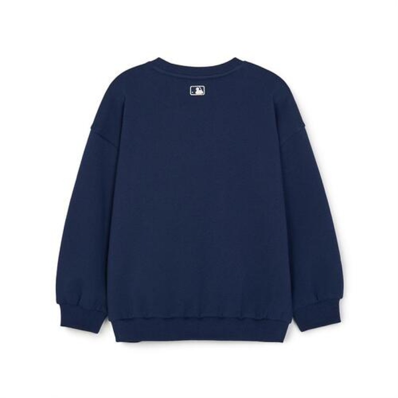 MLB Green Play Brushed Sweatshirt Tops Navy | Australia_MLB19759