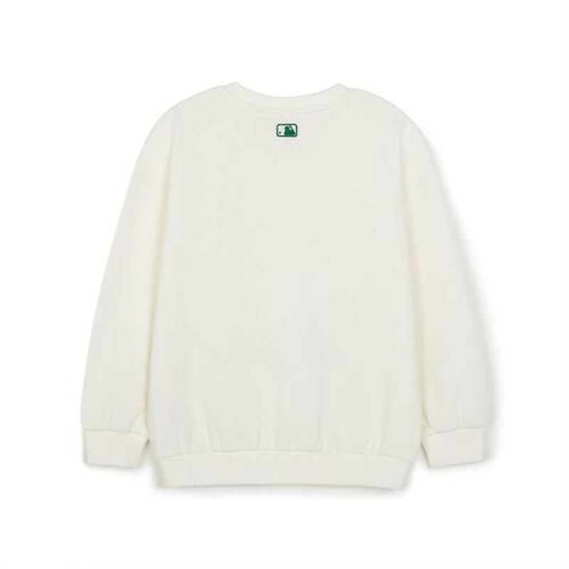 MLB Green Play Brushed Sweatshirt Tops White | Australia_MLB23818