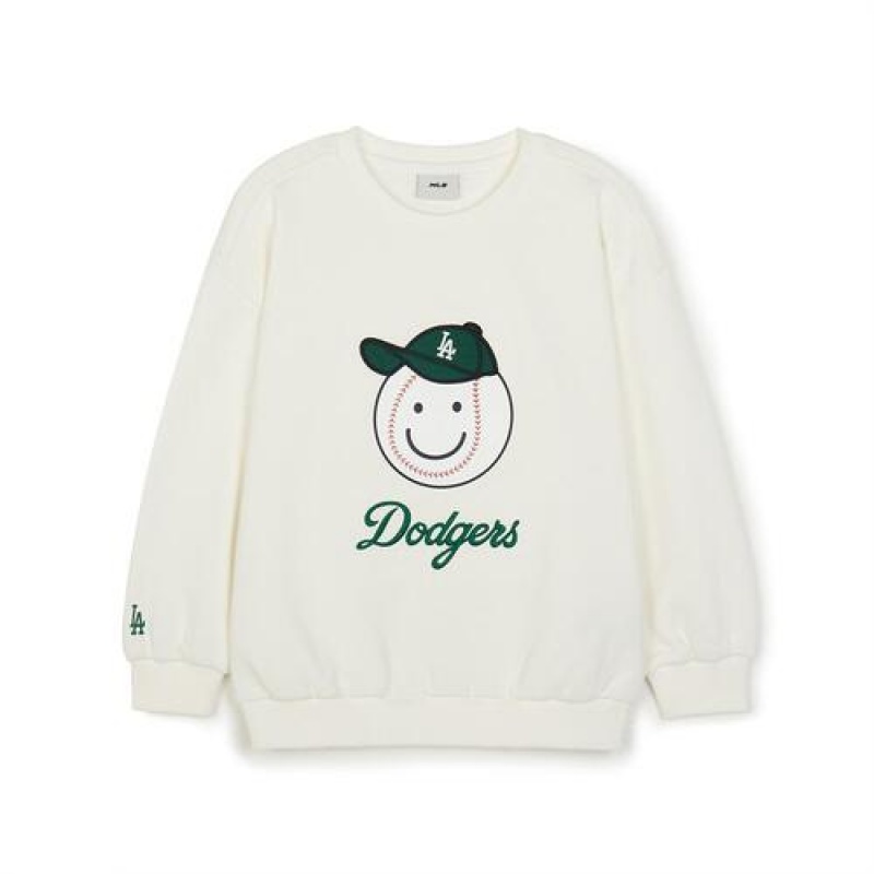 MLB Green Play Brushed Sweatshirt Tops White | Australia_MLB23818