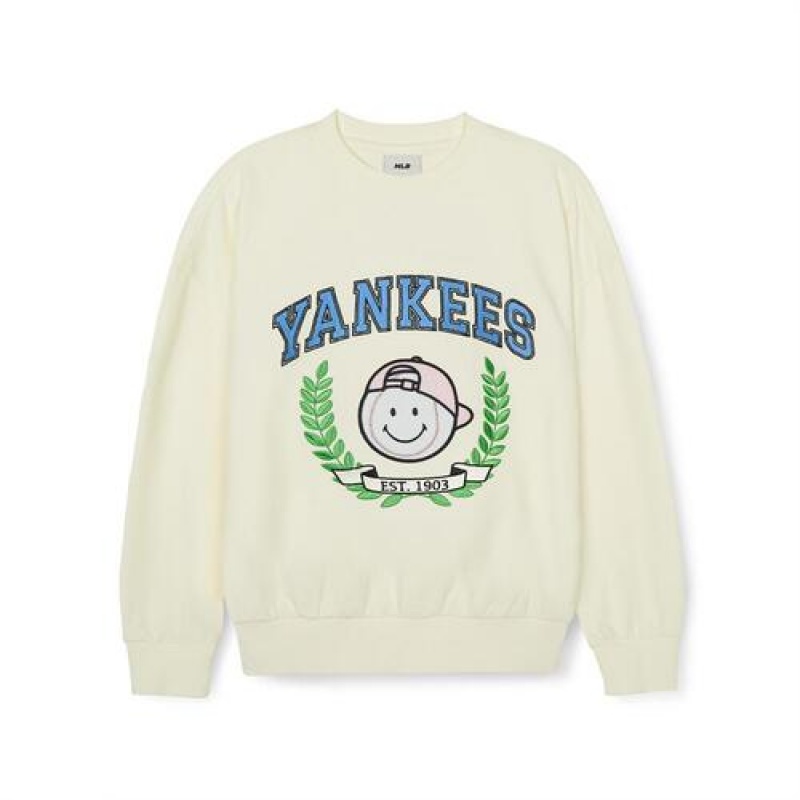 MLB Greenplay Sweatshirt Tops Beige | Australia_MLB50280