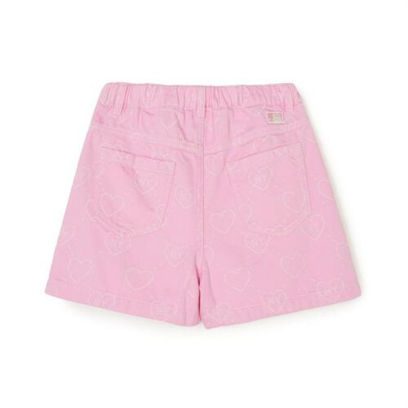 MLB Heart Denim Skirt Bottoms Pink | Australia_MLB71424