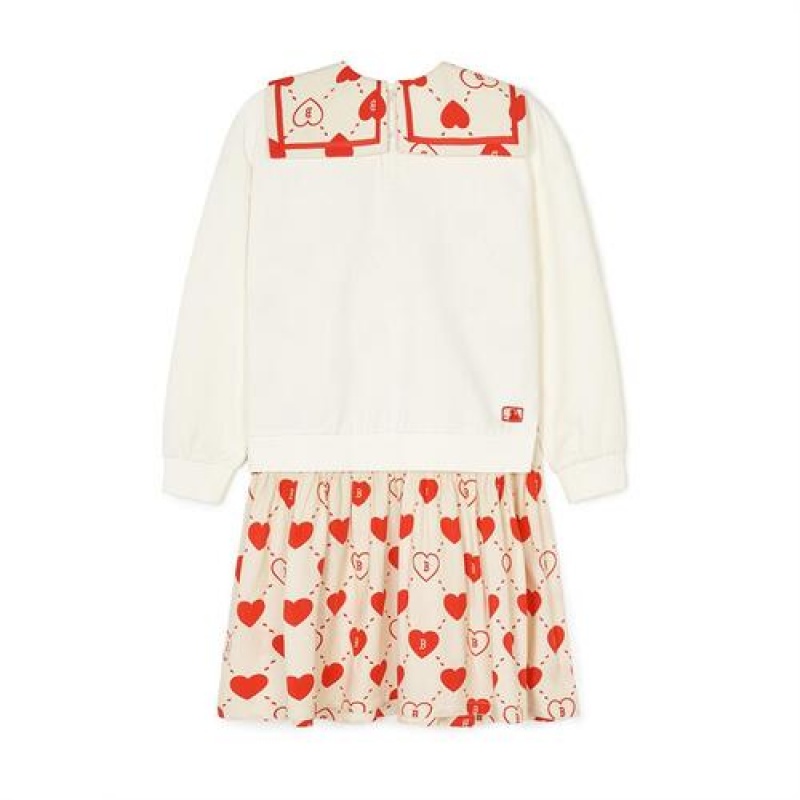 MLB Heart Dress Tops White / Red | Australia_MLB13868