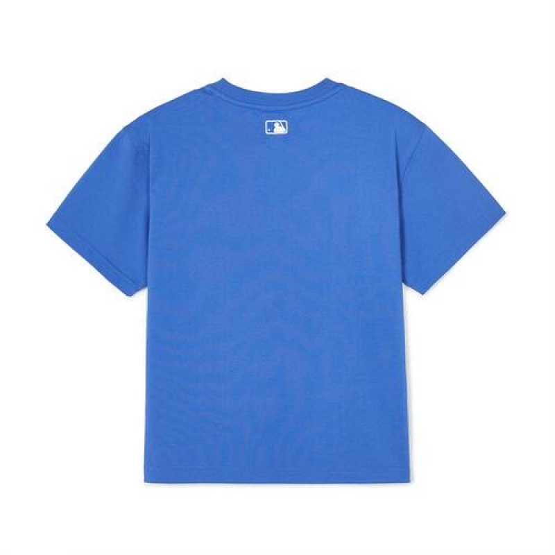 MLB Heart Logo T Shirt Tops Blue | Australia_MLB35533