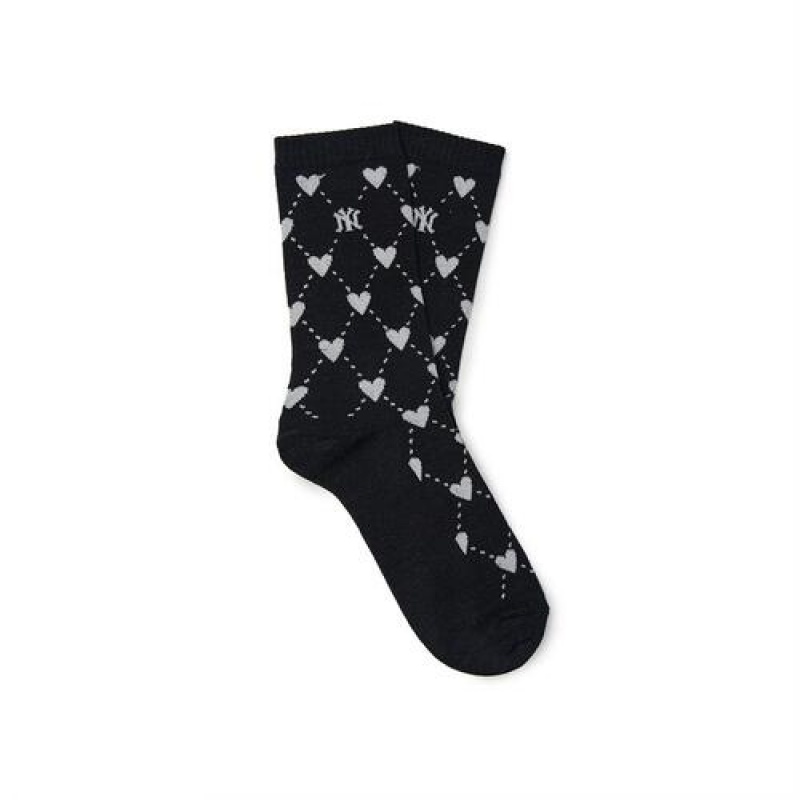 MLB Heart Mid Socks Black | Australia_MLB80807