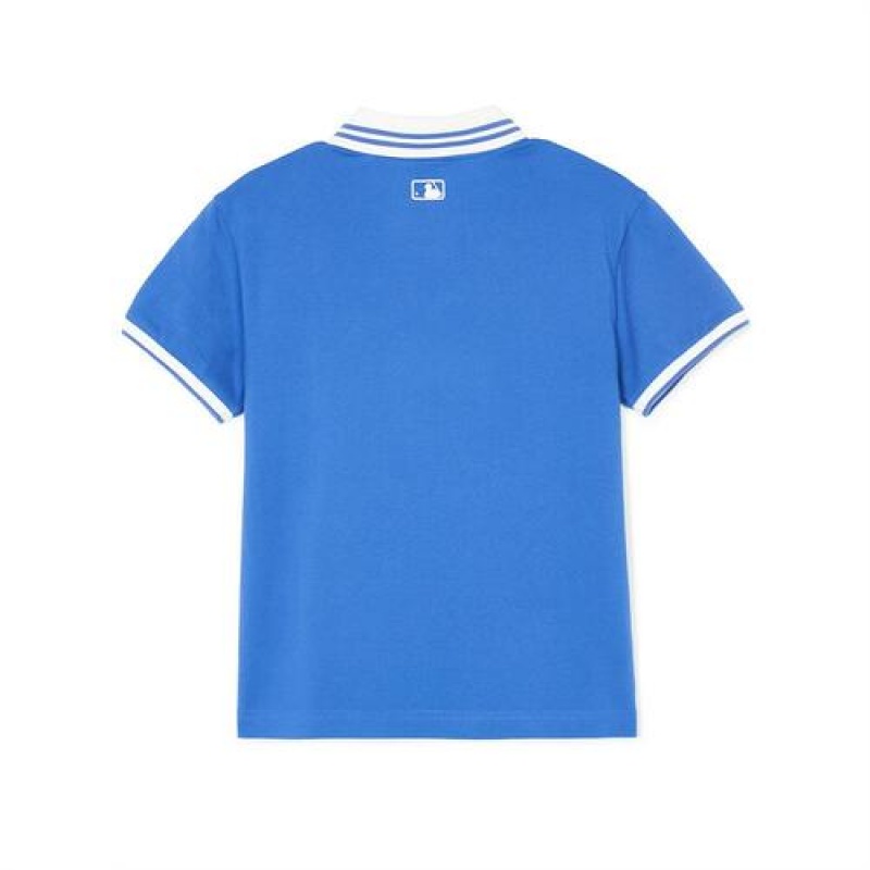 MLB Heart Pique T Shirt Tops Blue | Australia_MLB38858