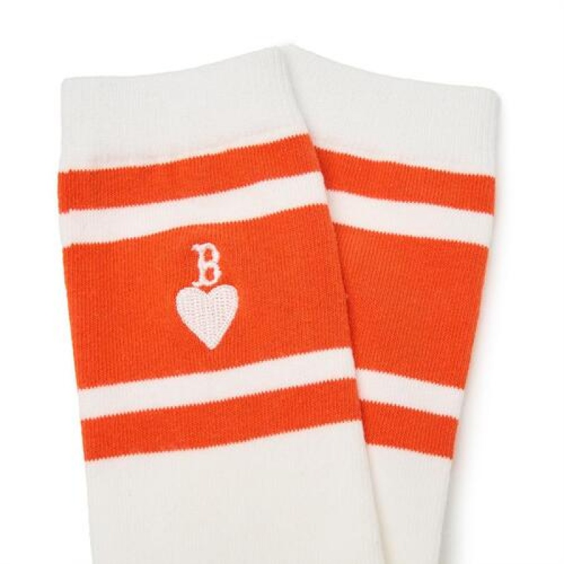 MLB Heart Skate Socks Accessories Orange | Australia_MLB84593