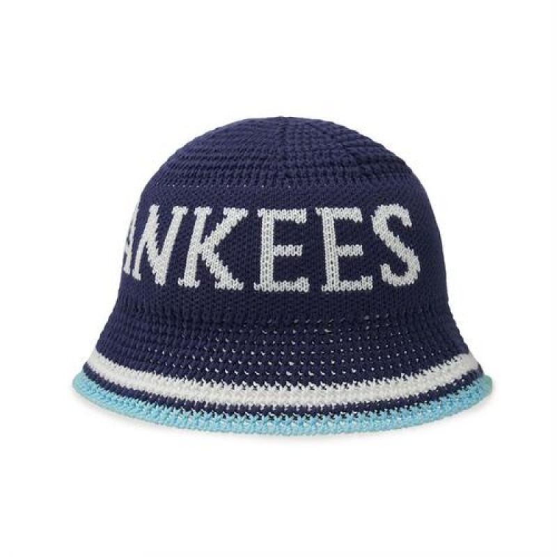 MLB Knit Crochet Dome Fit Hat Navy | Australia_MLB99353