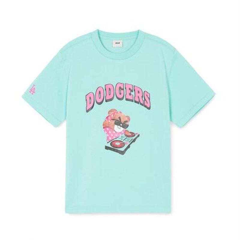 MLB Mega Bear Graphic T Shirt Tops Light Blue | Australia_MLB42022