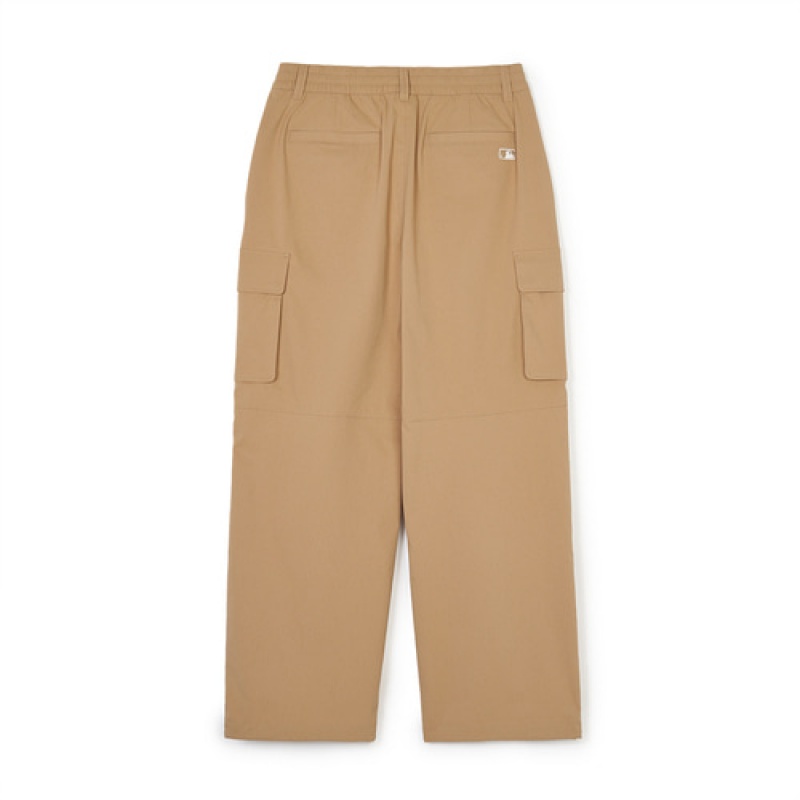 MLB Men`s Varsity Wide Cargo Pants Bottoms Beige | Australia_MLB68337