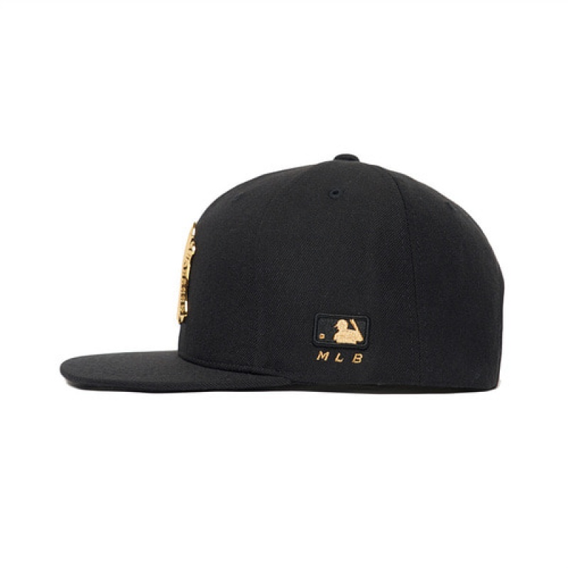 MLB Metal Logo Snapback Baseball Caps Black | Australia_MLB29287