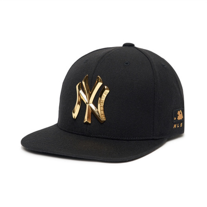 MLB Metal Logo Snapback Baseball Caps Black | Australia_MLB29287