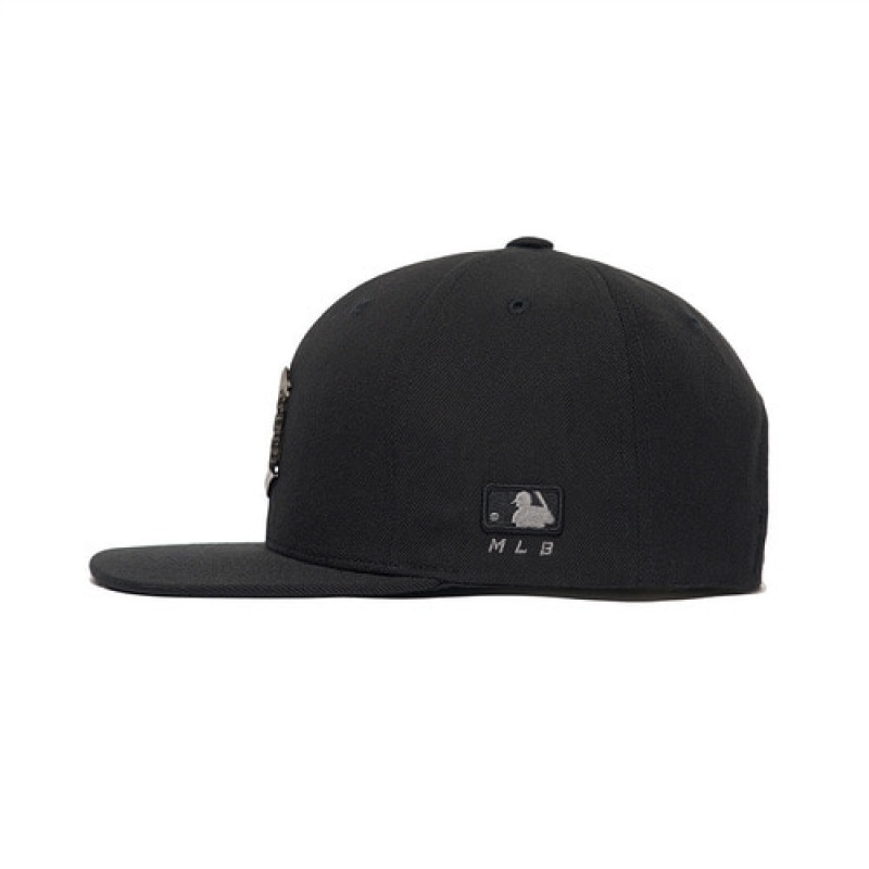 MLB Metal Logo Snapback Baseball Caps Black | Australia_MLB59377