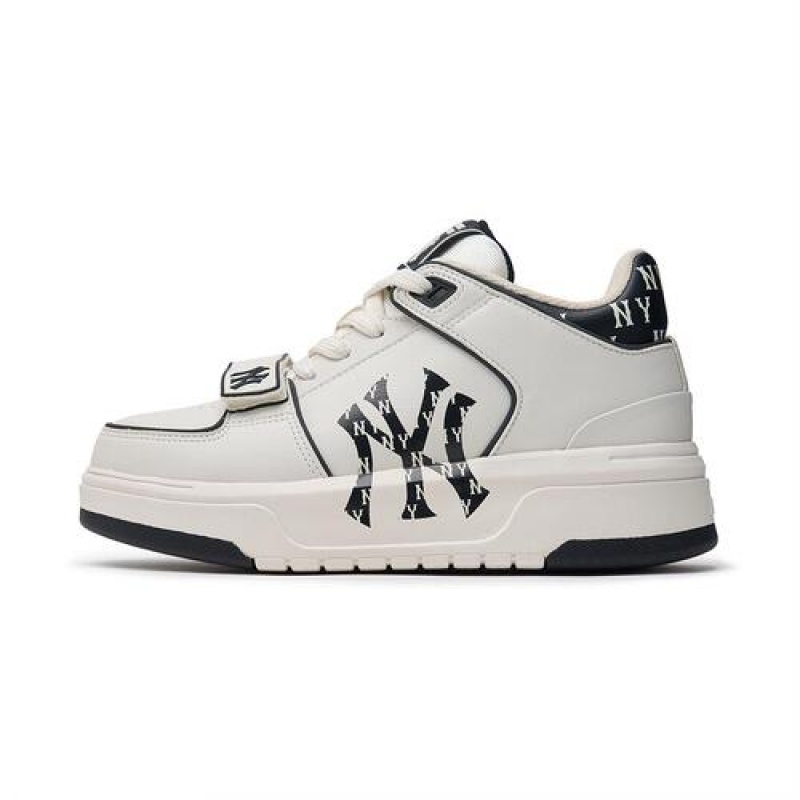 MLB Mid Heel Classic Monogram New York Yankees Chunky Liner Grey | Australia_MLB88005