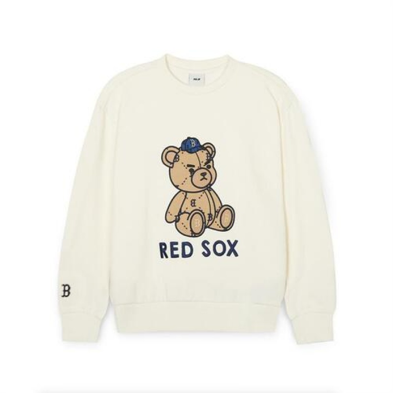 MLB Mono Megabear Sweatshirt Tops White | Australia_MLB47342