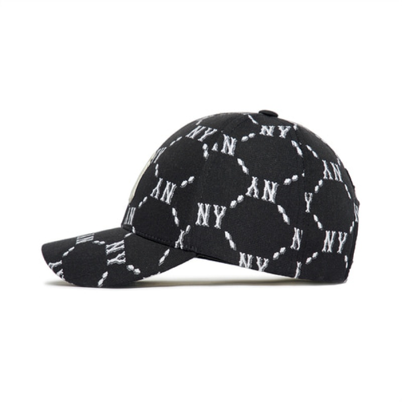 MLB Monogram Baseball Caps Black | Australia_MLB13463