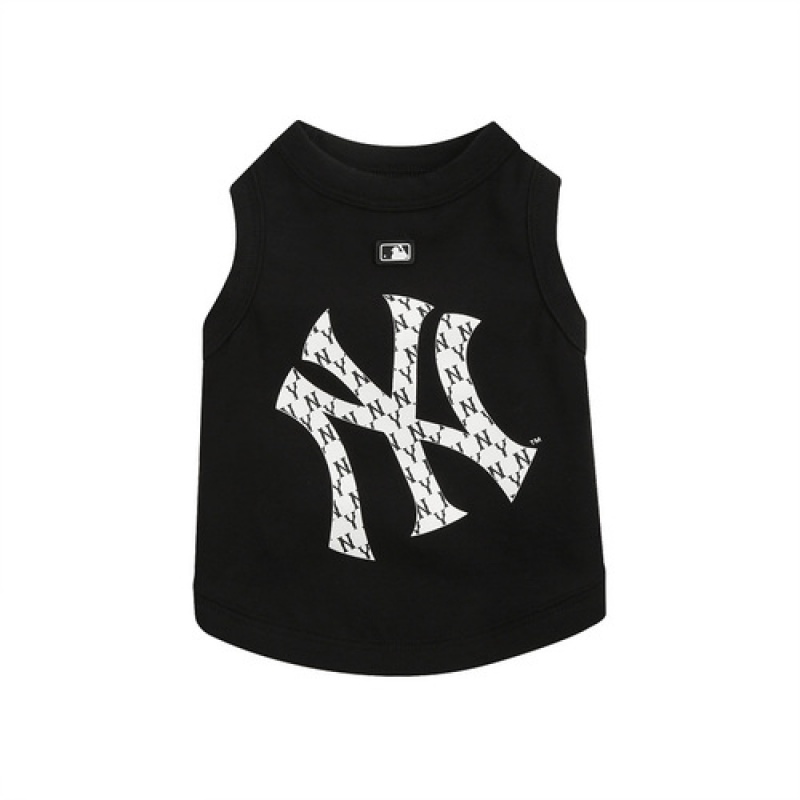 MLB Monogram Big Logo T Shirt Pet Black | Australia_MLB58329