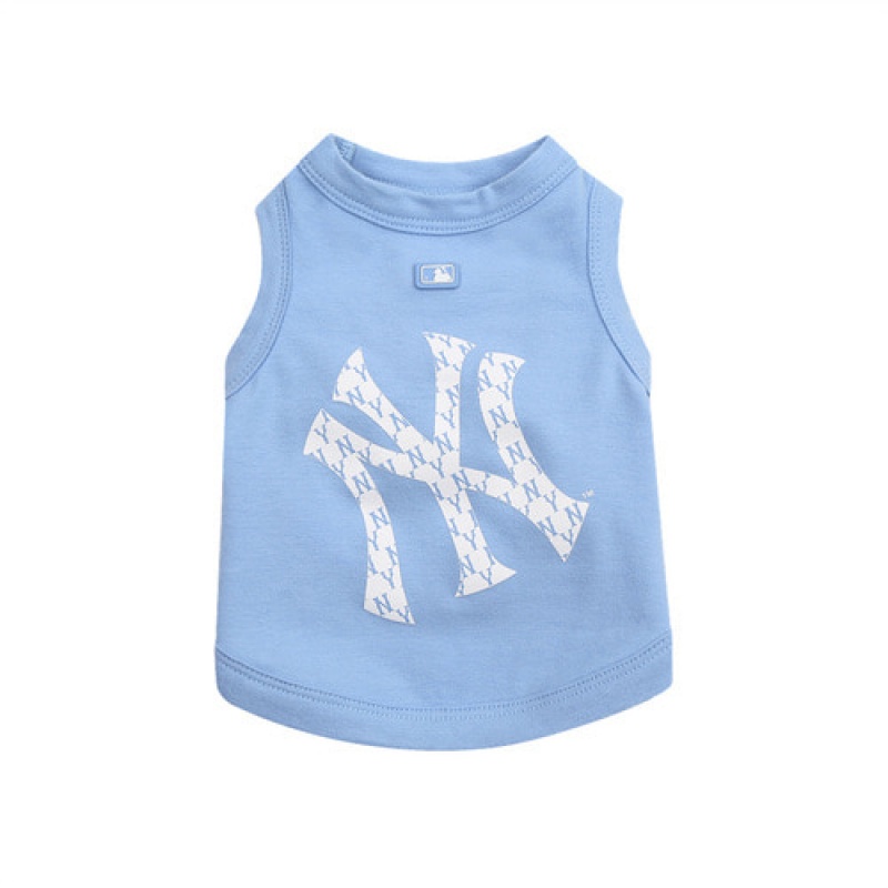 MLB Monogram Big Logo T Shirt Pet Blue | Australia_MLB26893