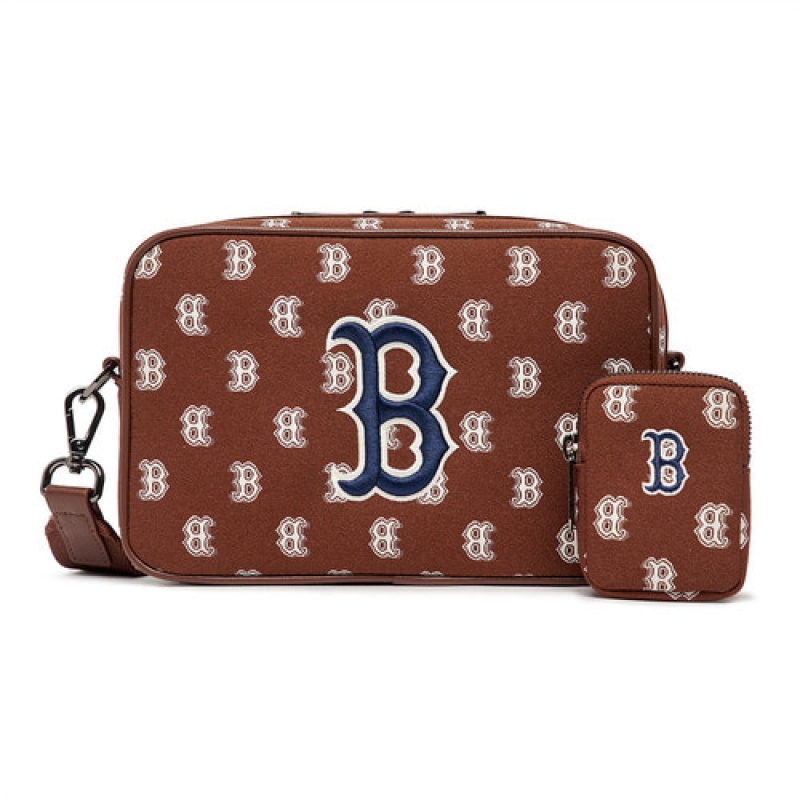 MLB Monogram Crossbody Bags Brown | Australia_MLB38712