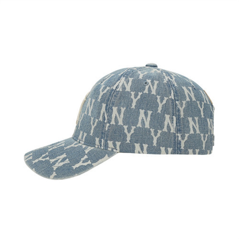 MLB Monogram Denim Baseball Caps Blue | Australia_MLB49513