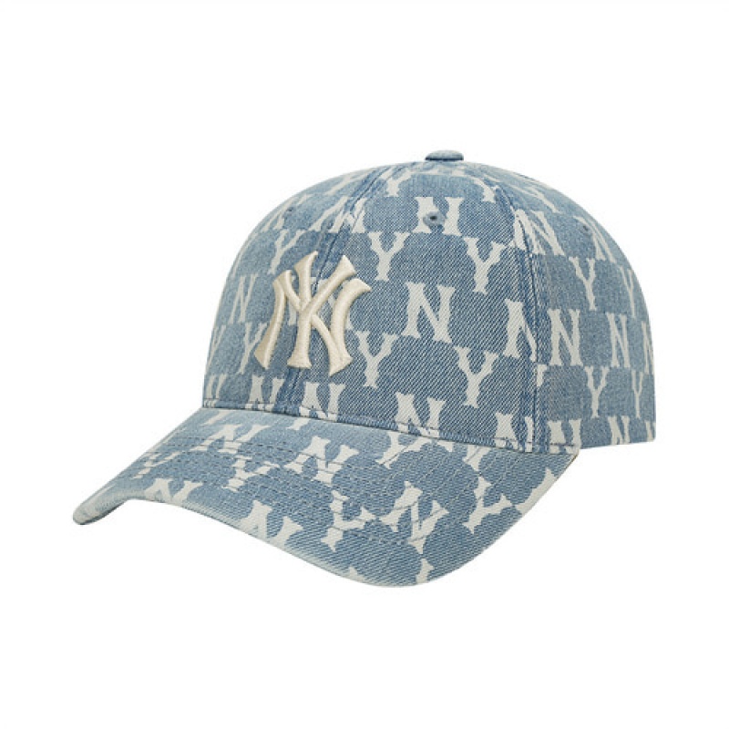 MLB Monogram Denim Baseball Caps Blue | Australia_MLB49513