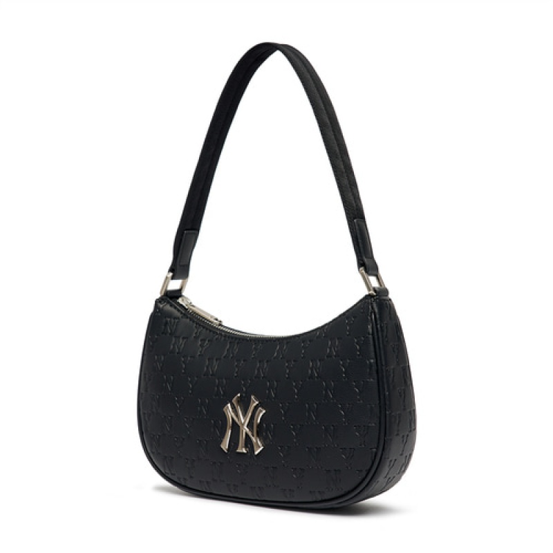 MLB Monogram Embo Crossbody Bags Black | Australia_MLB90414