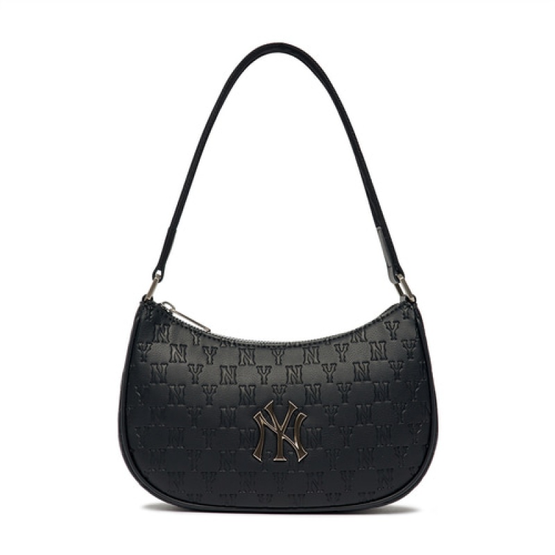 MLB Monogram Embo Crossbody Bags Black | Australia_MLB90414