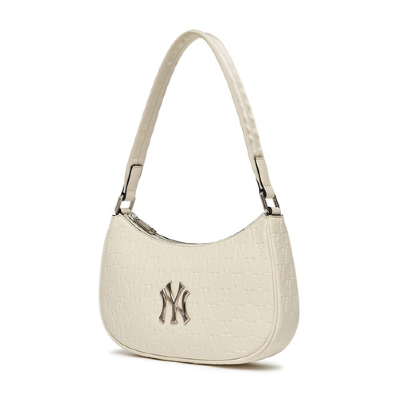 MLB Monogram Embo Crossbody Bags White | Australia_MLB21513