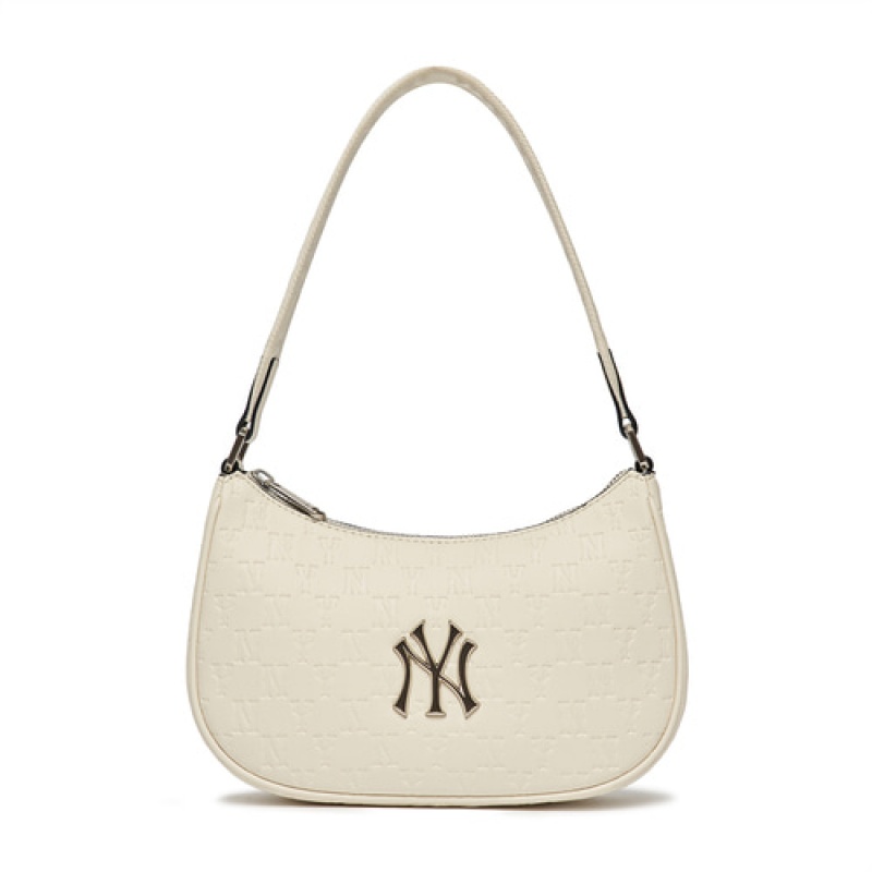 MLB Monogram Embo Crossbody Bags White | Australia_MLB21513