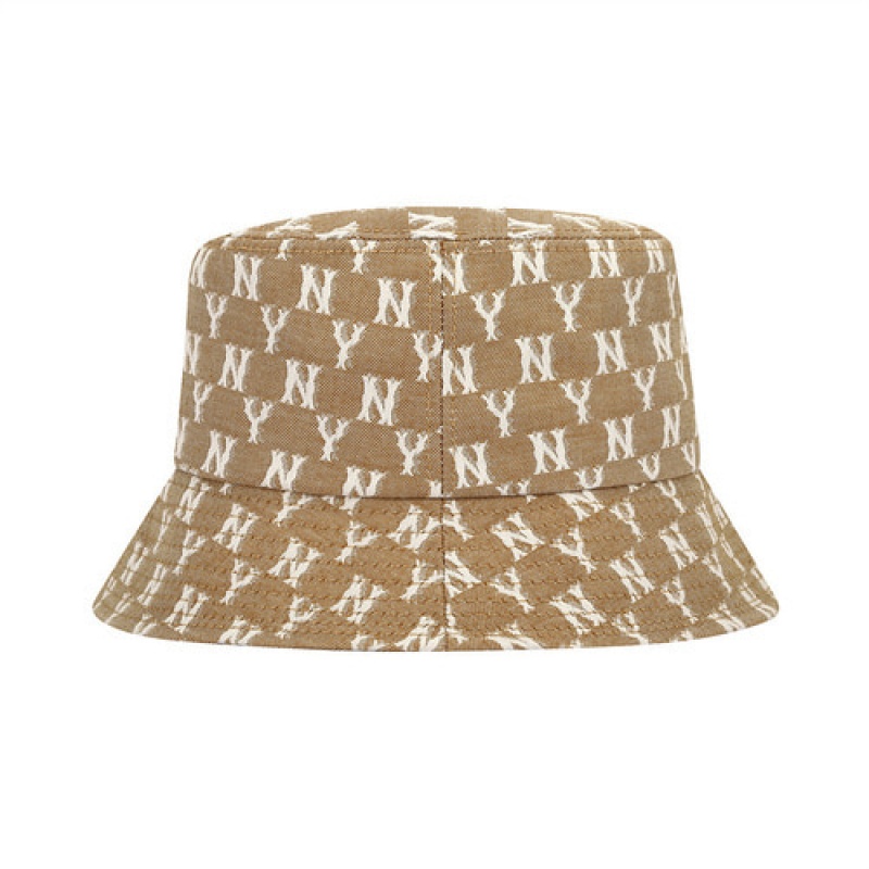 MLB Monogram Jacquard Hat Beige | Australia_MLB58612