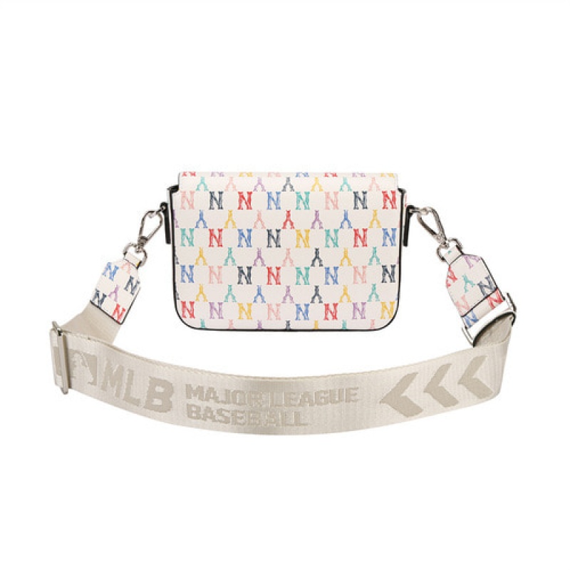 MLB Monogram Rainbow Crossbody Bags Multicolor / White | Australia_MLB48499