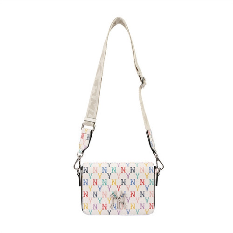 MLB Monogram Rainbow Crossbody Bags Multicolor / White | Australia_MLB48499