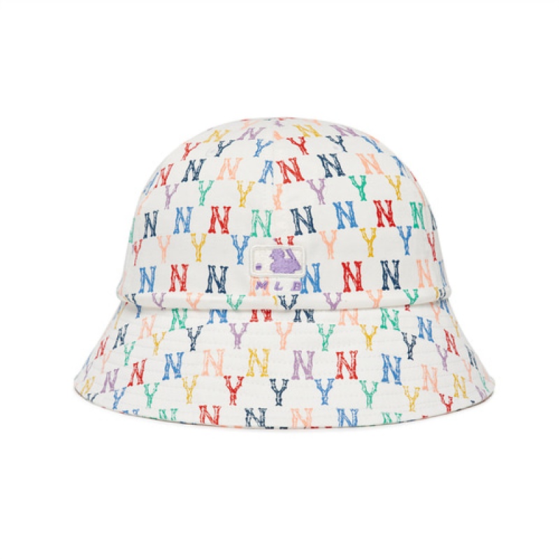 MLB Monogram Rainbow Dome Hat White | Australia_MLB39602