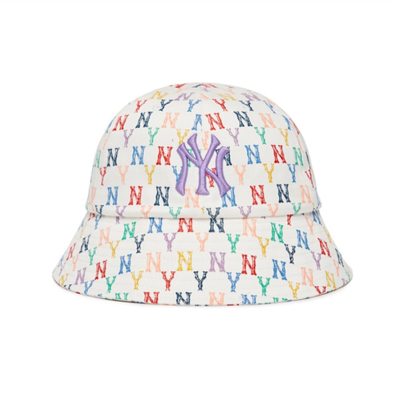 MLB Monogram Rainbow Dome Hat White | Australia_MLB39602