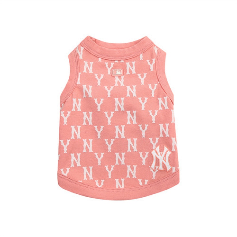 MLB Monogram T Shirt Pet Pink | Australia_MLB28100