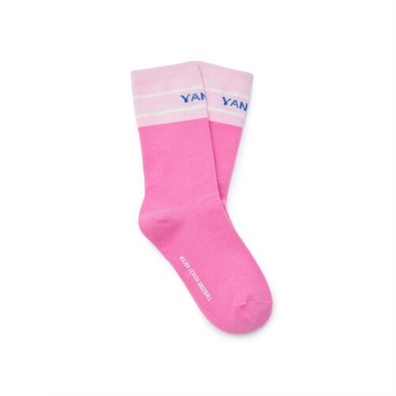 MLB Monotive Girl`s Skate Socks Accessories Pink | Australia_MLB87476