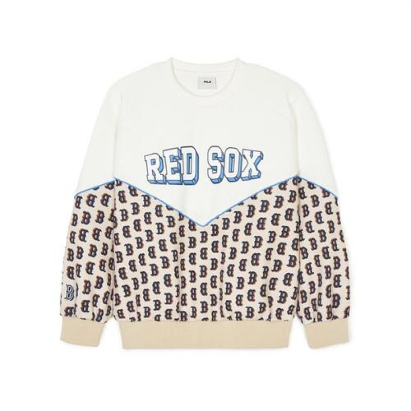 MLB Monotive Sweatshirt Tops White / Black | Australia_MLB70323