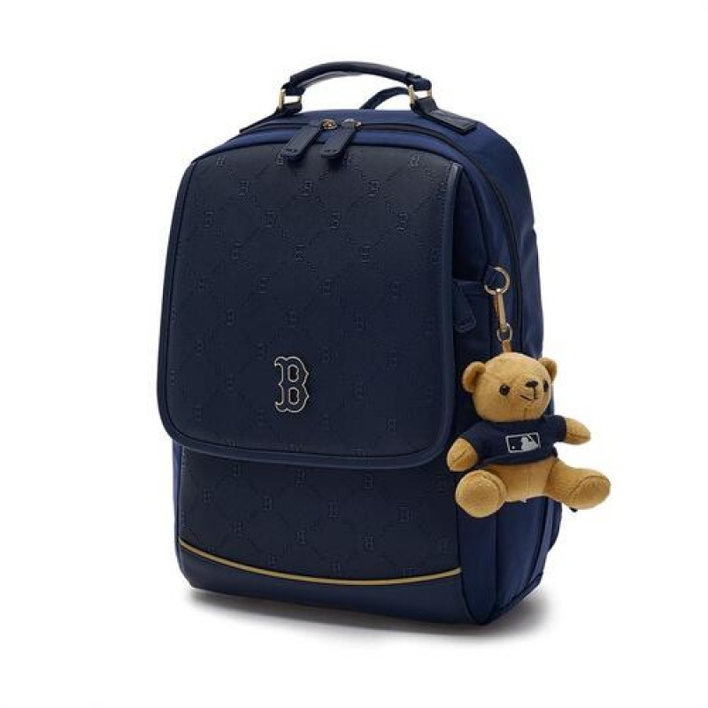 MLB New Dia Monogram School Bag Accessories Navy | Australia_MLB87574