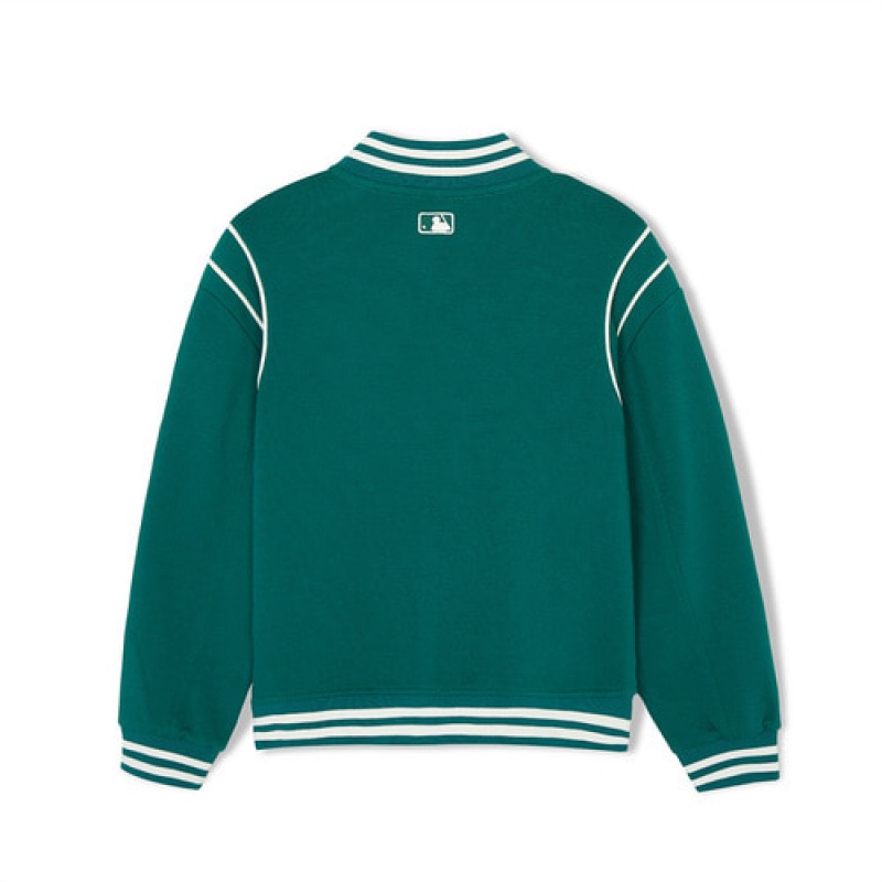 MLB New Varsity Jumper Outerwear Green | Australia_MLB85129