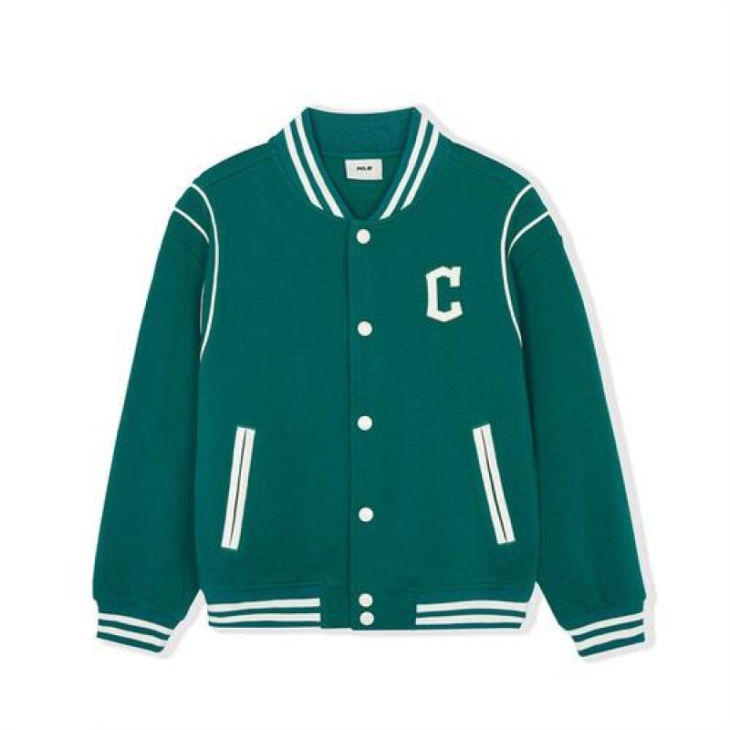 MLB New Varsity Jumper Outerwear Green | Australia_MLB85129