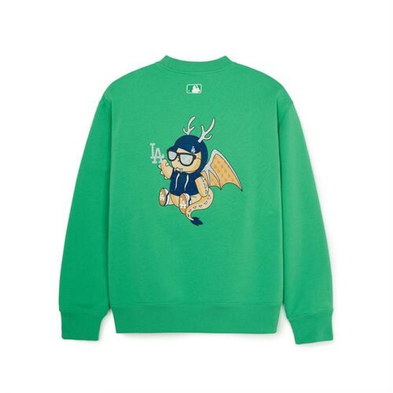 MLB Newyear Dragon Overfit Sweatshirts Green | Australia_MLB52784