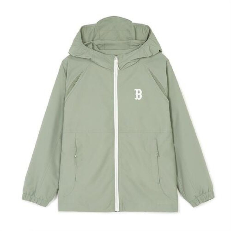 MLB Outdoor Windbreaker Outerwear Green | Australia_MLB78796