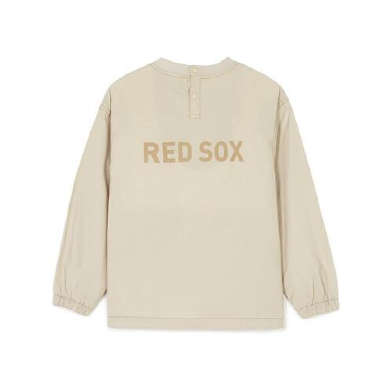 MLB Outdoor Woven Sweatshirt Tops Beige | Australia_MLB28728