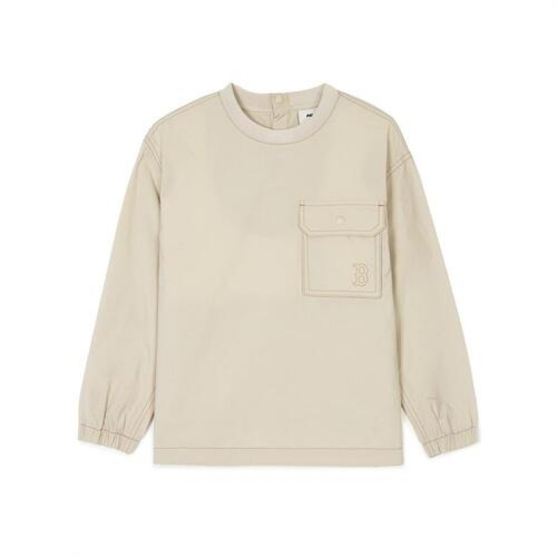 MLB Outdoor Woven Sweatshirt Tops Beige | Australia_MLB28728