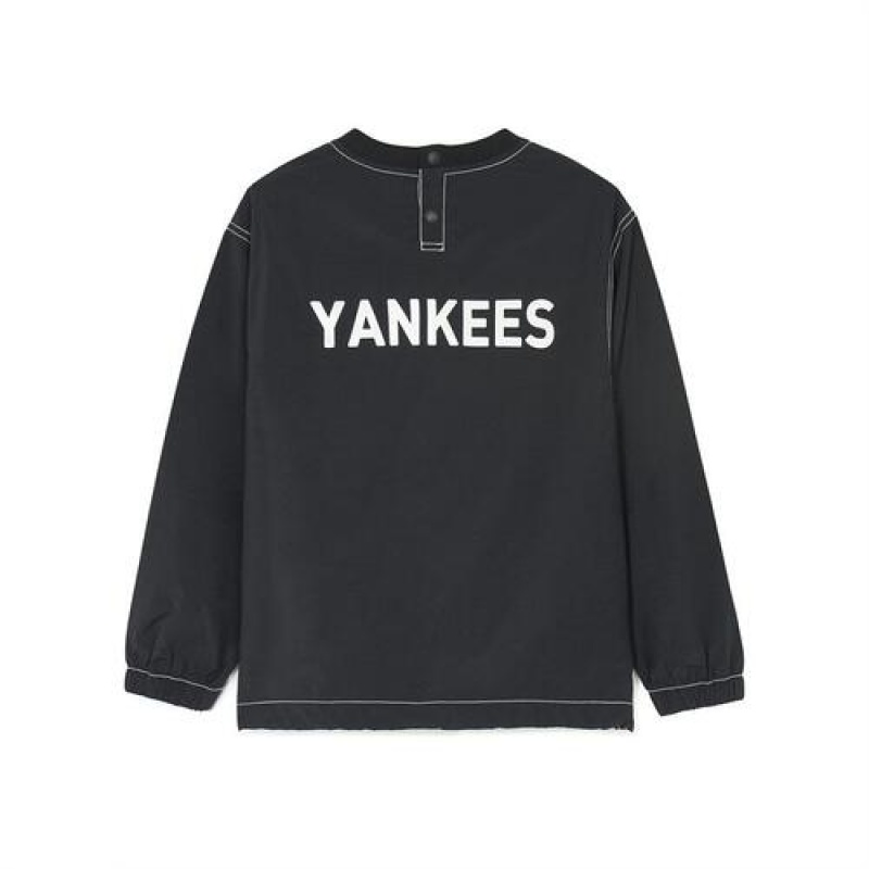 MLB Outdoor Woven Sweatshirt Tops Black | Australia_MLB75016