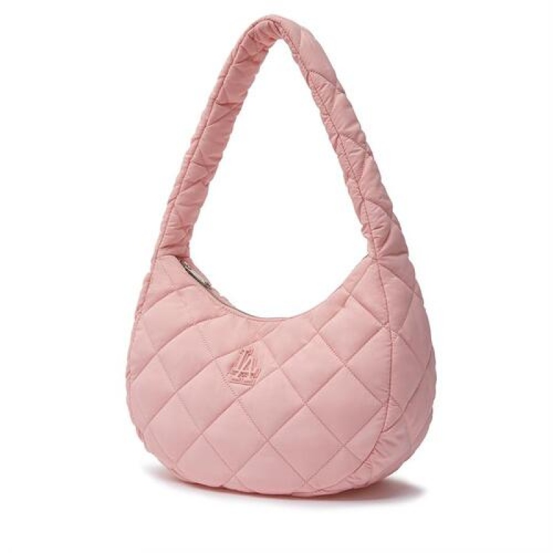 MLB Padding Quilted Hobo Bags Pink | Australia_MLB70234