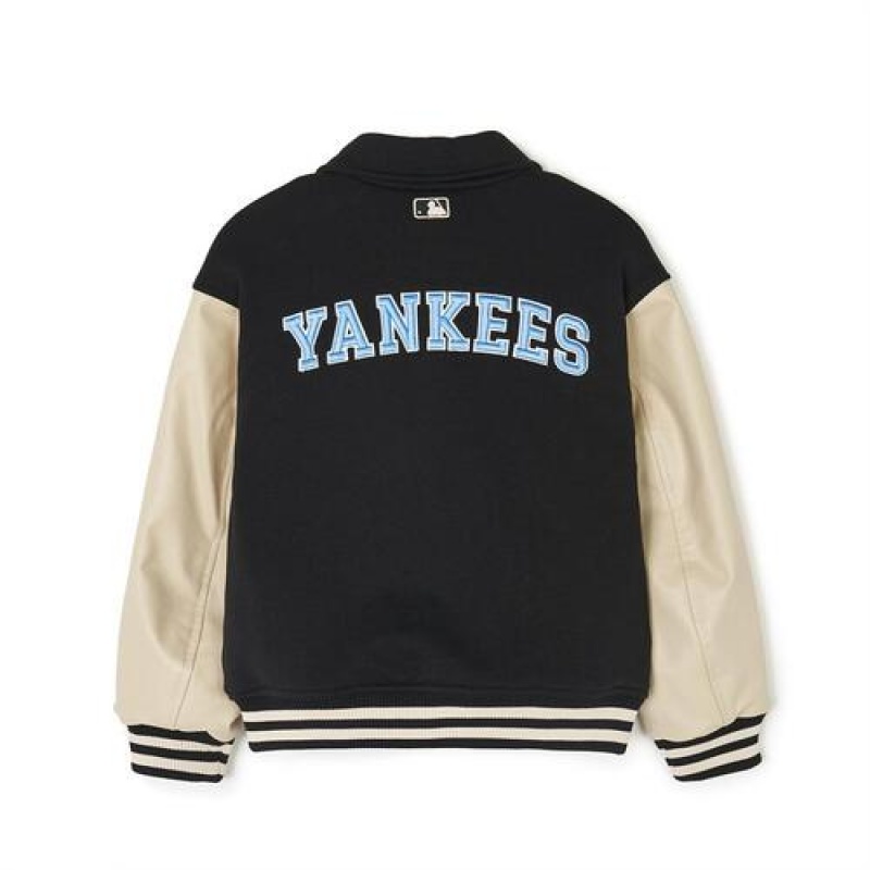 MLB Pop Varsity Padding Jumper Outerwear Black | Australia_MLB30335