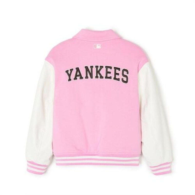 MLB Pop Varsity Padding Jumper Outerwear Pink | Australia_MLB95568