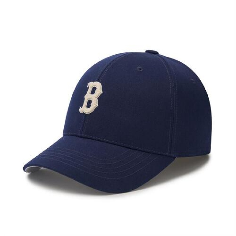 MLB Premium Basic Small Logo Structured Baseball Caps Navy | Australia_MLB88443